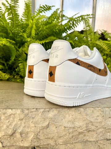 Tan Monogram AF1's