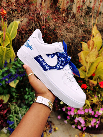 Blue Bandana Crenshaw AF1's